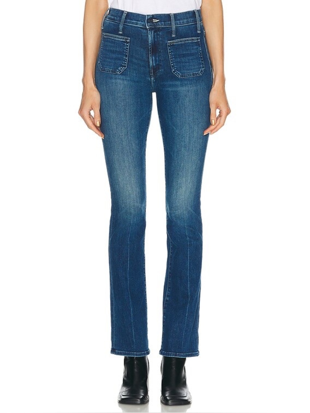 MOTHER Patch Pocket Insider Sneak Jeans Caving In Flared Size 25